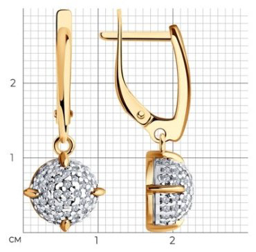 Серьги Diamant 93-121-01987-1 вес 3.8 г серебро, фианит купить,31806