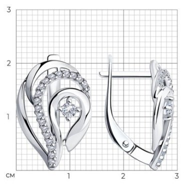 Серьги Diamant 94-121-00701-1 вес 3.75 г серебро, фианит купить,22997