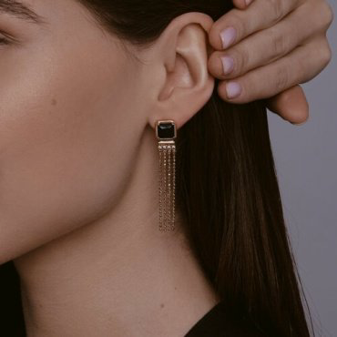 Серьги Diamant 93-321-02083-1 вес 4.74 г серебро, оникс, фианит купить,45894