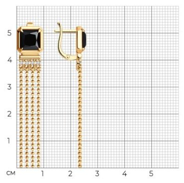 Серьги Diamant 93-321-02083-1 вес 4.74 г серебро, оникс, фианит купить,45894