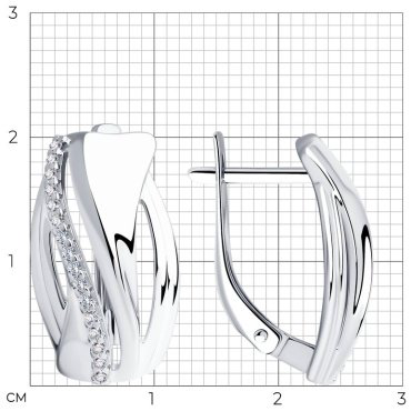 Серьги SOKOLOV 94023297-sk15 вес 3.52 г серебро, фианит купить,29513