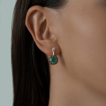 Серьги SOKOLOV 92021545 вес 2.79 г серебро, агат, фианит купить,24851