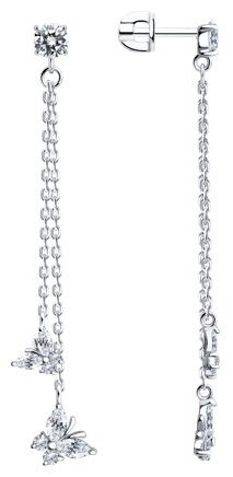 Пусеты SOKOLOV 94025979 вес 3.15 г серебро, фианит купить,20085