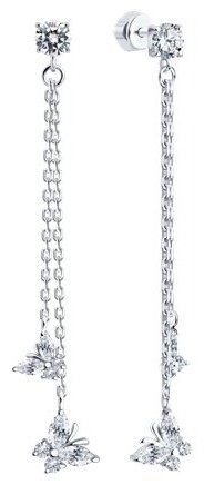 Пусеты SOKOLOV 94025979 вес 3.15 г серебро, фианит купить,20085