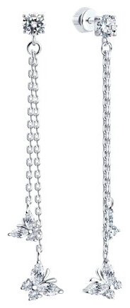 Пусеты SOKOLOV 94025979 вес 3.15 г серебро, фианит купить,20085