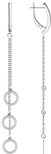 Серьги-цепочки SOKOLOV 94024290 вес 3.84 г серебро, без вставок купить,NaN
