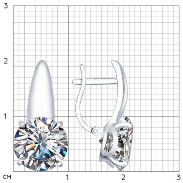 Серьги SOKOLOV 94022274-sk17 вес 5.6 г серебро, фианит купить,25650