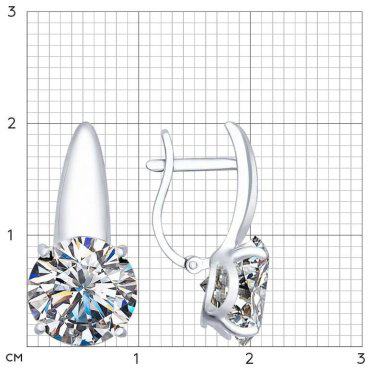 Серьги SOKOLOV 94022274-sk17 вес 5.6 г серебро, фианит купить,25650