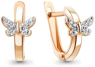 Серьги AQUAMARINE 400042А.6 вес 2.09 г серебро, фианит купить,21470