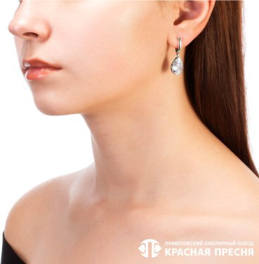 Серьги Красная пресня 33811758 вес 6.7 г серебро, фианит купить,25259