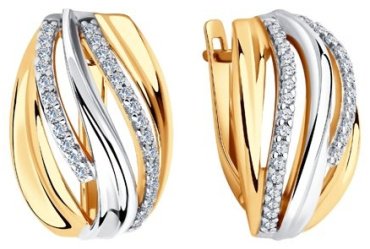 Серьги Diamant 93-120-00493-1 вес 6.34 г серебро, фианит купить,45927