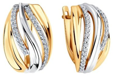 Серьги Diamant 93-120-00493-1 вес 6.34 г серебро, фианит купить,45927