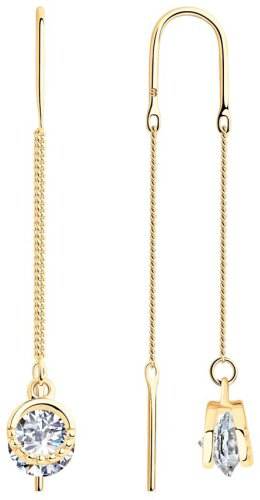 Серьги-цепочки SOKOLOV 93021048 вес 2.63 г серебро, фианит купить,18007