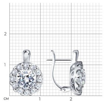 Серьги SOKOLOV 94025223 вес 3.62 г серебро, фианит купить,24985