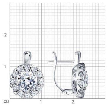 Серьги SOKOLOV 94025223 вес 3.62 г серебро, фианит купить,24985