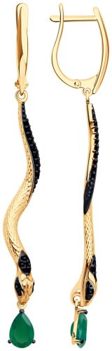 Серьги SOKOLOV 92023073 вес 5.3 г серебро, агат, фианит купить,31999