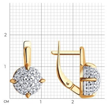 Серьги Diamant 93-120-01987-1 вес 3.56 г серебро, фианит купить,18750