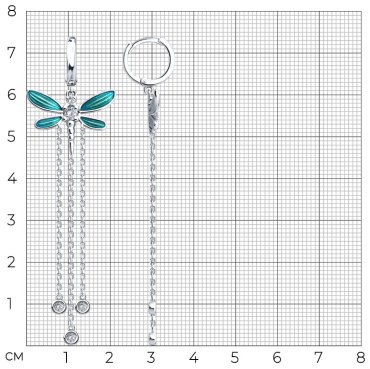 Серьги Diamant 94-121-02245-1 вес 5.91 г серебро, фианит купить,28350