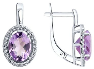 Серьги Diamant 94-320-01999-2 вес 3.24 г серебро, фианит купить,32000