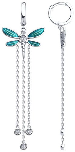 Серьги Diamant 94-121-02245-1 вес 5.91 г серебро, фианит купить,28350