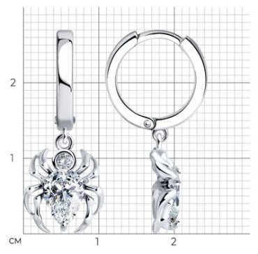 Серьги SOKOLOV 94026664 вес 3.61 г серебро, фианит купить,30672