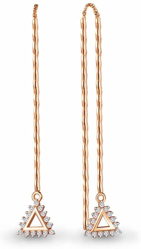 Серьги-цепочки AQUAMARINE 48627А.6 вес 2.5 г серебро, фианит купить,17999