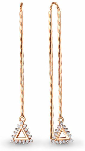 Серьги-цепочки AQUAMARINE 48627А.6 вес 2.5 г серебро, фианит купить,17999