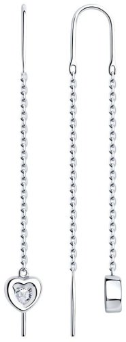 Серьги-цепочки SOKOLOV 94026029 вес 2.57 г серебро, фианит купить,11477