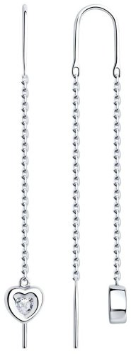 Серьги-цепочки SOKOLOV 94026029 вес 2.57 г серебро, фианит купить,11477