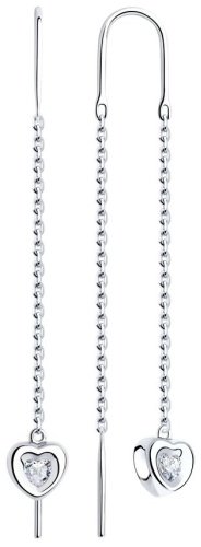 Серьги-цепочки SOKOLOV 94026029 вес 2.57 г серебро, фианит купить,11477