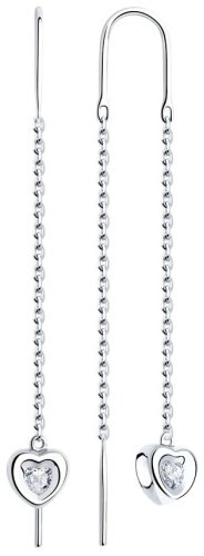Серьги-цепочки SOKOLOV 94026029 вес 2.57 г серебро, фианит купить,11477