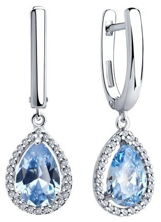 Серьги SOKOLOV 94026744 вес 4.85 г серебро, фианит купить,32362