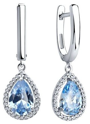 Серьги SOKOLOV 94026744 вес 4.85 г серебро, фианит купить,32362