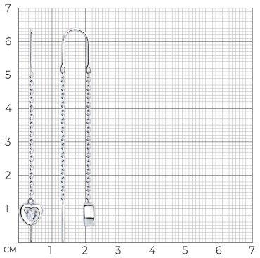 Серьги-цепочки SOKOLOV 94026029 вес 2.57 г серебро, фианит купить,11477