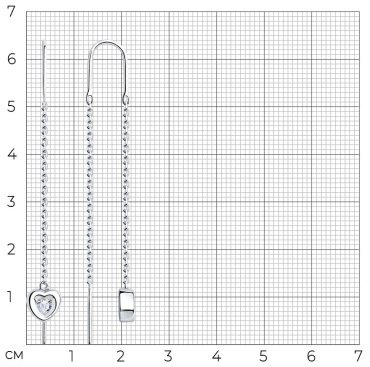 Серьги-цепочки SOKOLOV 94026029 вес 2.57 г серебро, фианит купить,11477