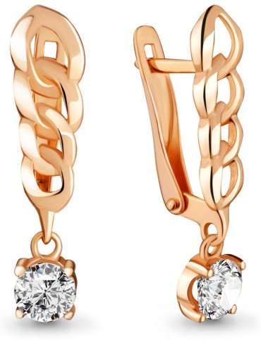 Серьги AQUAMARINE 436631 вес 2.38 г серебро, фианит купить,18935