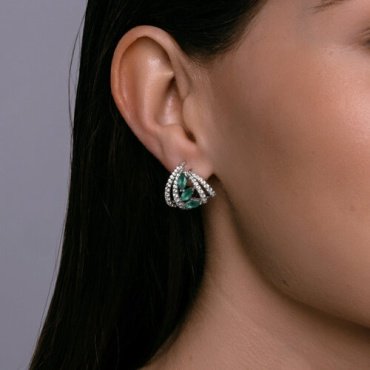 Серьги SOKOLOV 92023055 вес 5.53 г серебро, агат, фианит купить,27646