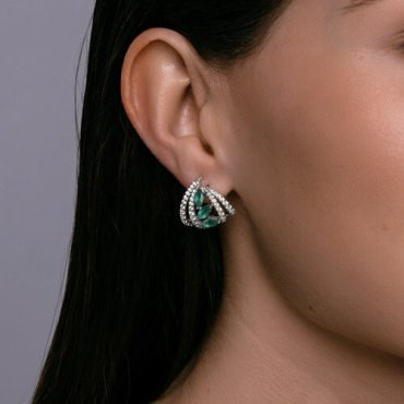 Серьги SOKOLOV 92023055 вес 5.53 г серебро, агат, фианит купить,27646