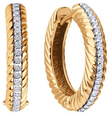 Серьги Diamant 93-120-02161-1 вес 5.96 г серебро, фианит купить,30370