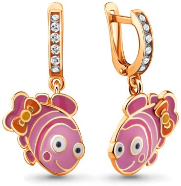 Серьги AQUAMARINE 42688А вес 2.38 г серебро, фианит купить,20084