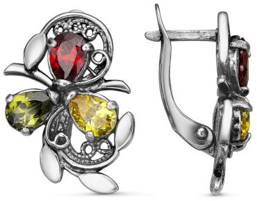 Серьги Красная пресня 3382564-1 вес 6.7 г серебро, фианит купить,27989