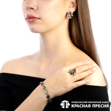 Серьги Красная пресня 3382564-1 вес 6.7 г серебро, фианит купить,27989