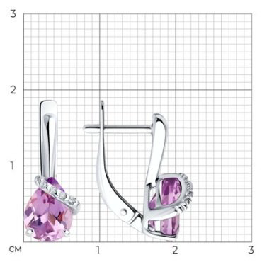 Серьги SOKOLOV 92022963 вес 2.3 г серебро, фианит купить,26676
