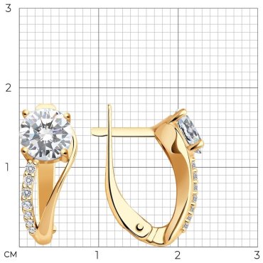 Серьги SOKOLOV 93020368 вес 3.2 г серебро, фианит купить,21546