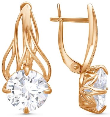 Серьги Красная пресня 33813289 вес 8.8 г серебро, фианит купить,29061
