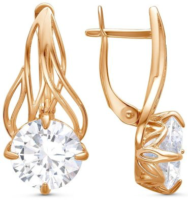 Серьги Красная пресня 33813289 вес 8.8 г серебро, фианит купить,29061