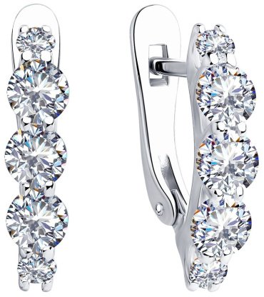 Серьги SOKOLOV 94023498-sk17 вес 2.62 г серебро, фианит купить,NaN