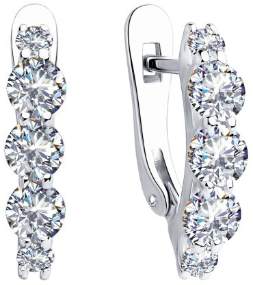 Серьги SOKOLOV 94023498-sk17 вес 2.62 г серебро, фианит купить,NaN