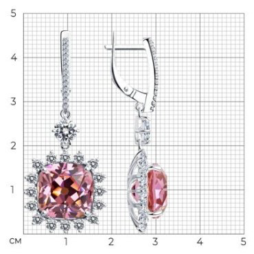 Серьги SOKOLOV 94025885 вес 13.24 г серебро, фианит купить,50274
