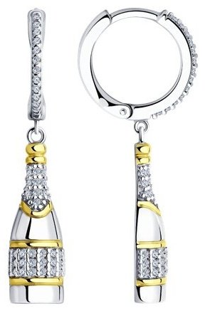 Серьги SOKOLOV 94026501 вес 4.85 г серебро, фианит купить,17242
